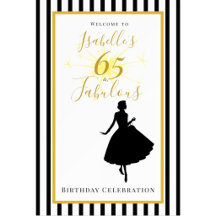 65 & Fabulous Black and Gold Birthday Collection
