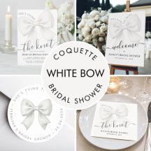 Coquette White Bow Tying the Knot Bridal Shower