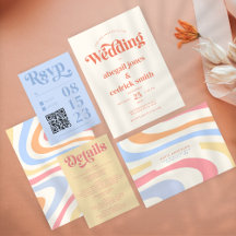 Retro Modern Minimalist Pastel Summer Wedding