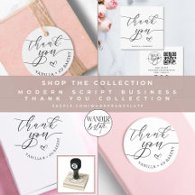 Modern Script Business Thank You Stationery