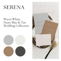 Serena • Warm White, Dusty Blue & Tan Wedding