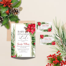 Baby Its Cold Outside Pine Tree Winter Baby Shower