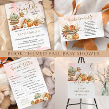 Book Theme Fall Pumpkin Baby Shower
