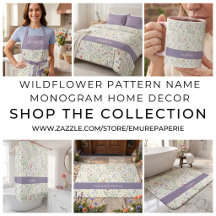 Monogram Name Wildflower Pattern Home Decor