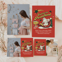 Modern Christmas Baby Pregnancy Announcement