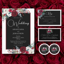 Red Rose Christmas Winter Wedding