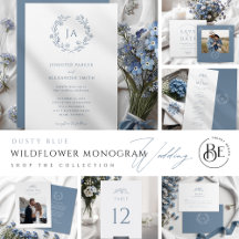 Dusty Blue Wildflower Monogram Wedding