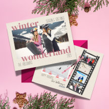 Fun Winter Ski Holiday Photo Card Suite