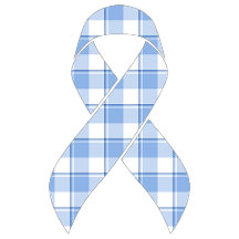 Prostate Cancer Awareness Plaid, Light Blue Ribbon