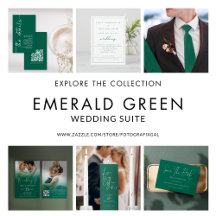 Emerald Green Wedding Invitation Suite