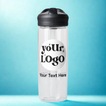 Minimalist Logo and Text Business Water Bottle