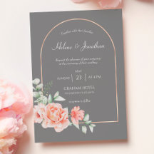 Rose Frame Pastel Floral Watercolor Boho Wedding