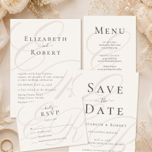Minimalist Monogram Wedding Invitation Suite