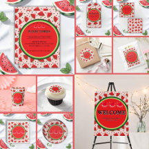 Unique Glitter Modern Watermelon Baby Shower