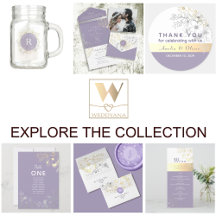 Vintage Floral Purple Wedding Invitation Suite