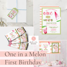 One in a Melon Birthday Watercolor