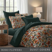Watercolor Boho floral duvet covers