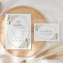 Blush Pink and White Flowers Birthday Collection