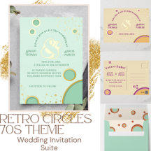 Fun Groovy Circles Retro Wedding Invitation Suite