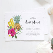 Tropical Pineapples and Hibiscus