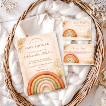 Boho Neutral Rainbow Baby Shower