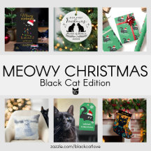 Meowy Christmas Cat Holiday Cards and Gifts