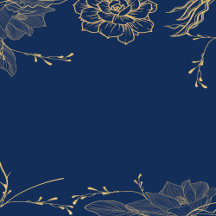 Classy Navy Blue and Gold Floral Wedding