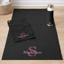Custom Name Monogram Black Pink Sports & Apparel
