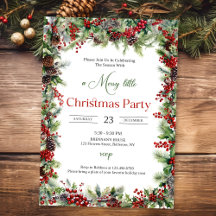 Classic holly berry Christmas greenery wreath 