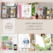 90th Birthday Invitations and Party Supplies
