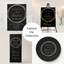 40 and Fabulous Birthday Party Supplies Black Gold