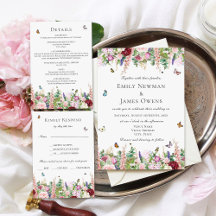 Pink Purple Floral Butterflies Wedding Collection