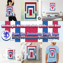 Rectangle Abstract in Red, White, and Blue 