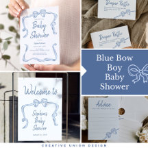 Blue Bow Boy Baby Shower