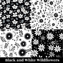 Minimalist Simple Black and White Wild Flowers