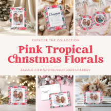 Pink Tropical Christmas Florals
