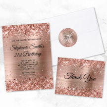 Glittery Rose Gold Foil 21st Birthday