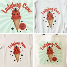 Whimsical Ladybug   Retro Ice Cream Art
