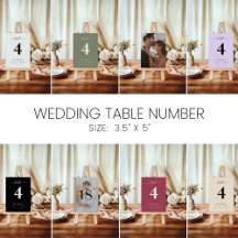 Minimalist Wedding Table Numbers | Size 3.5" x 5" 