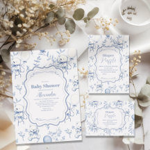 Toile De Jouy Bear Baby Shower