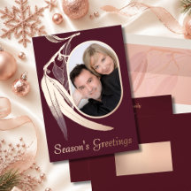 Elegant Foil Photo Christmas Cards and Envelopes