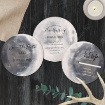 Boho Watercolor Moon Wiccan Handfasting