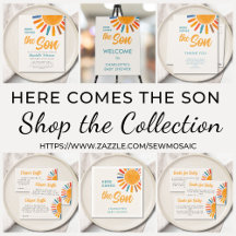 Here Comes The Son Colorful Baby Shower Collection