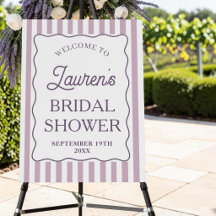 Cute Purple Striped Bridal Shower | Bachelorette