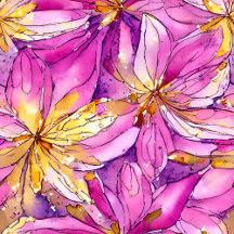 Beautiful Boho Pink and Gold Floral Pattern