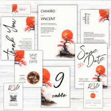 Minimalist Sakura and Red Sun