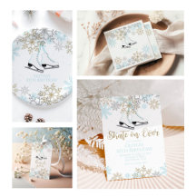 Ice Skating Blue and Gold