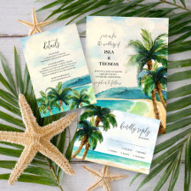 Tropical Beach Lagoon Palm Tree Wedding Collection