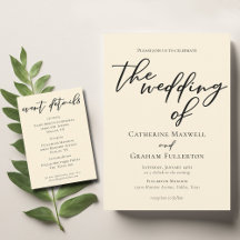 Elegant Ivory Minimalist Typography Wedding