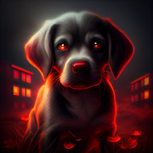 Cartes Postales chien Rouge